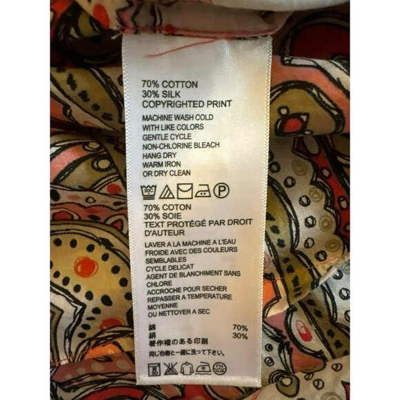 Tommy Bahama Cotton & Silk Boho Tunic Top Size Large - Picture 4 of 8